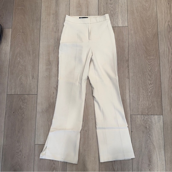 Zara Pants - Zara Cream Flare Leg Trousers